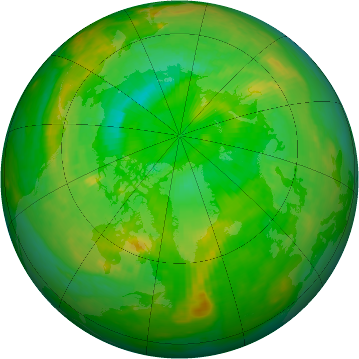 Arctic ozone map for 18 July 1982